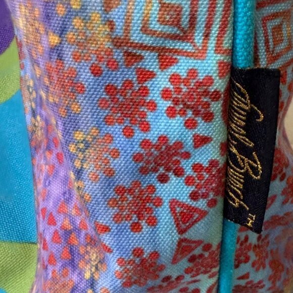 Laurel Burch Colorful Cat Tote Quirky Bag Rainbow Felines Dual Handles Zipper - Picture 9 of 16